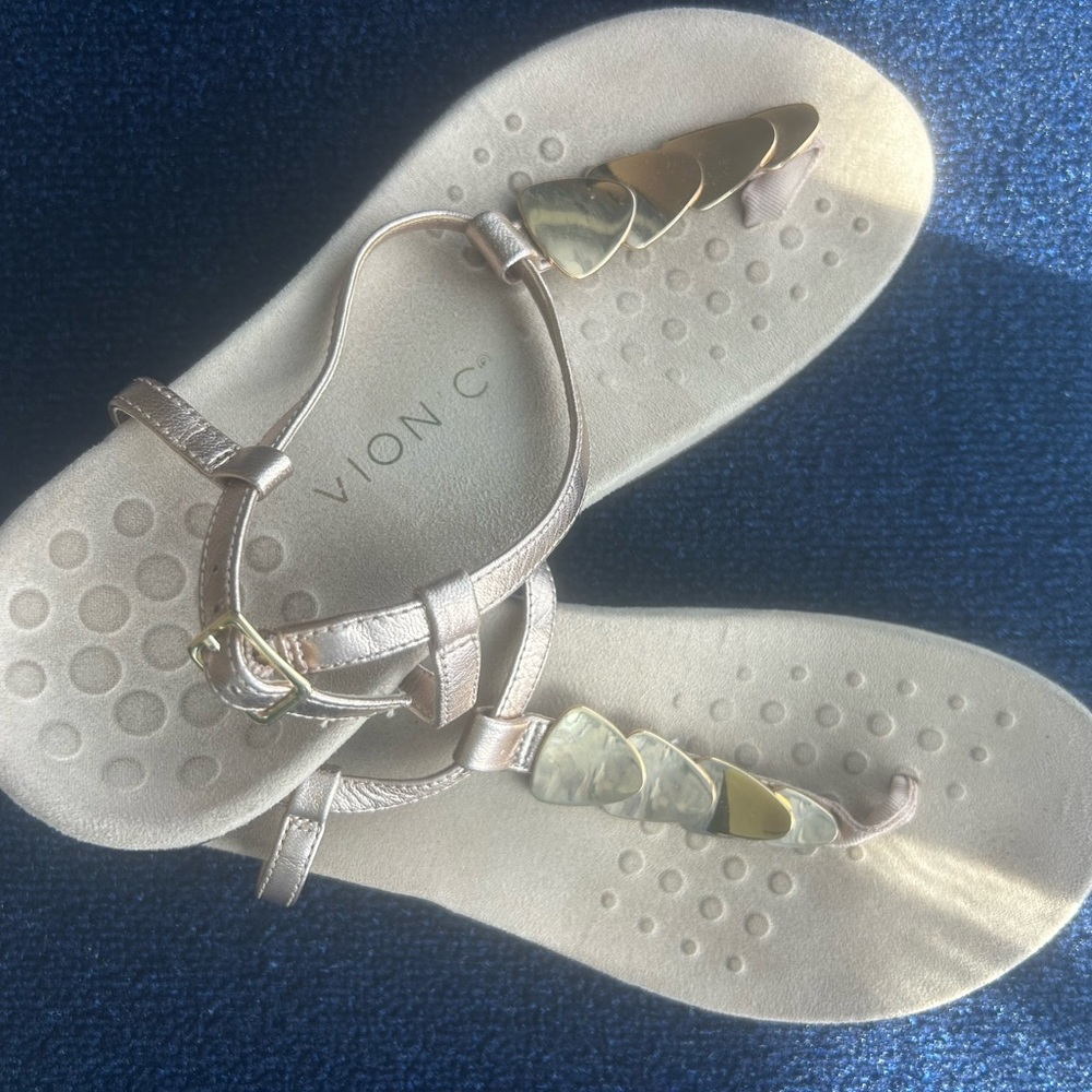 Vionic Sandals with Gold and Cream Accents - Picture 3 of 3